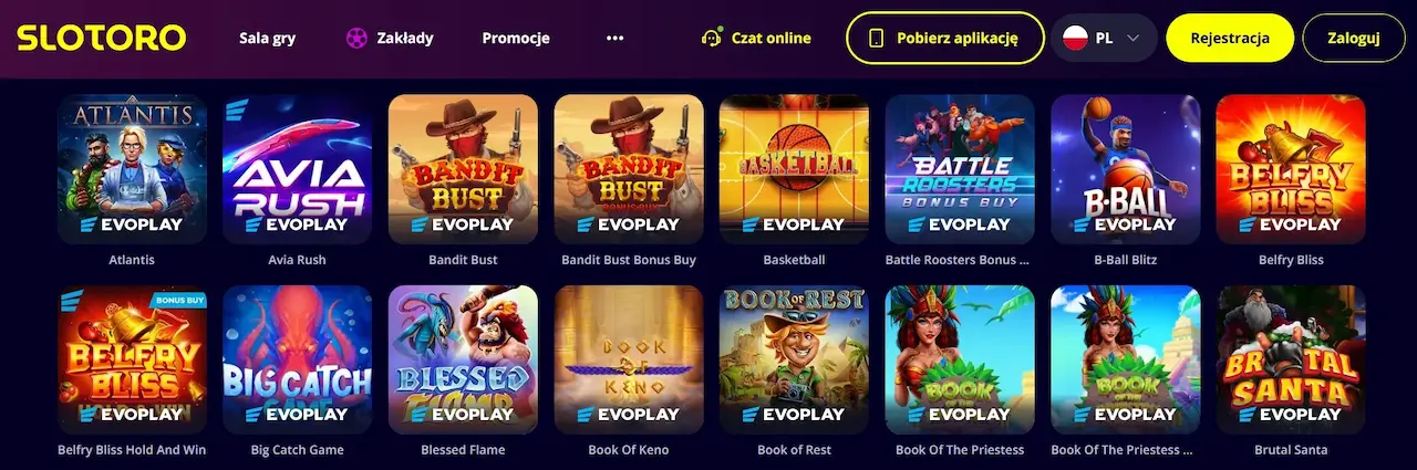 Slotoro-interfejs-gier